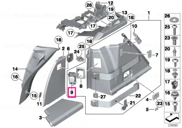 Pârghie deblocare VENETOBEIGE - BMW Retur ușor