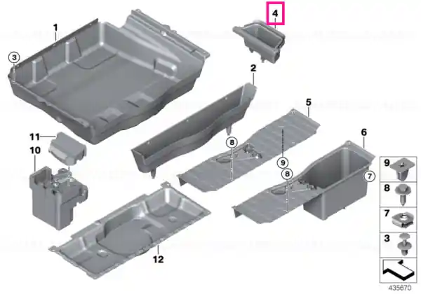 Storage compartment, right SCHWARZ - BMW Ofertă exclusivă