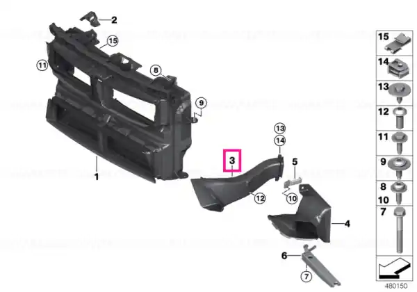 Air duct, brake, left M - BMW Disponibil imediat