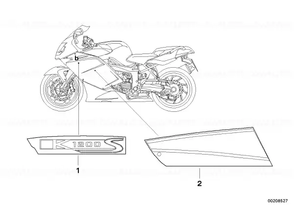 Model letteringK1200S, right SCHWARZ/GELB - BMW Motorrad Popular