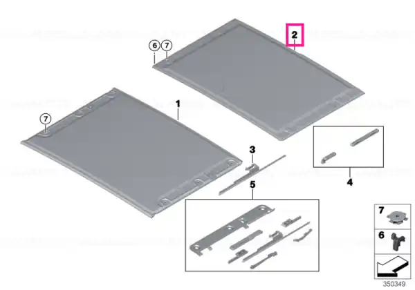 Ofertă exclusivă Supended headliner, rear ANTHRAZIT - BMW