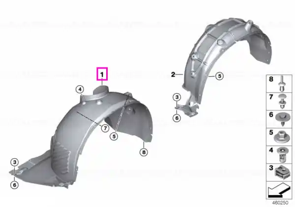 Carenaj pasaj roata fata, stanga - BMW X1 F48 F49, X2 F39 Transport gratuit