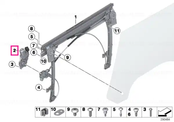 Drive for window lifter, front left - BMW - Mini Lichidare de stoc