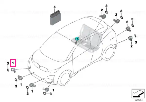 Senzor ultrasonic WB39 WC2V WB39 WC2V - BMW Ieftin