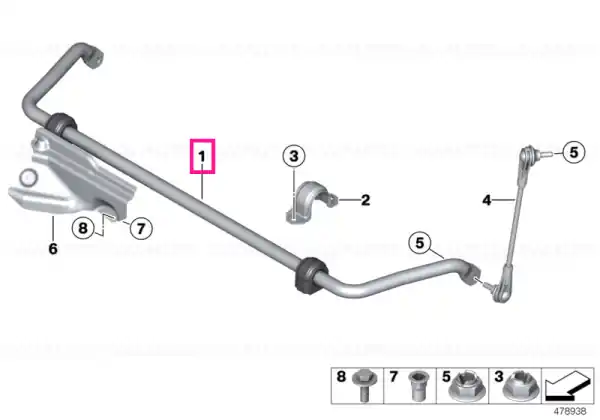 Stabilizator față 23,6MM/20,8MM - BMW Plată securizată