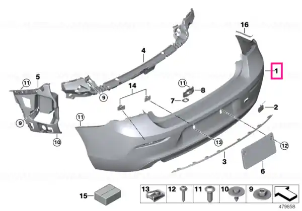 Cumpărături sigure Panel, bumper, primed, rear RFC - BMW