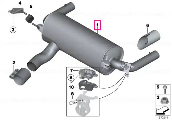 Rear silencer with exhaust flap - BMW Ofertă specială