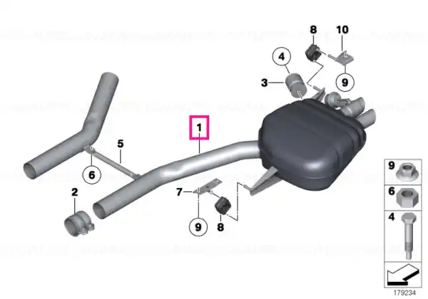 Rear silencer, right, with exhaust flap - BMW Reducere specială