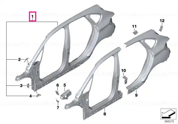 Side frame, exterior, right - BMW Cumpără online