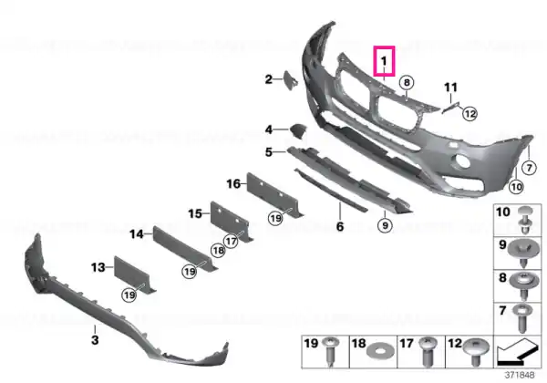 Cumpără acum Capac trim bara fata, aprimat, PMA - BMW