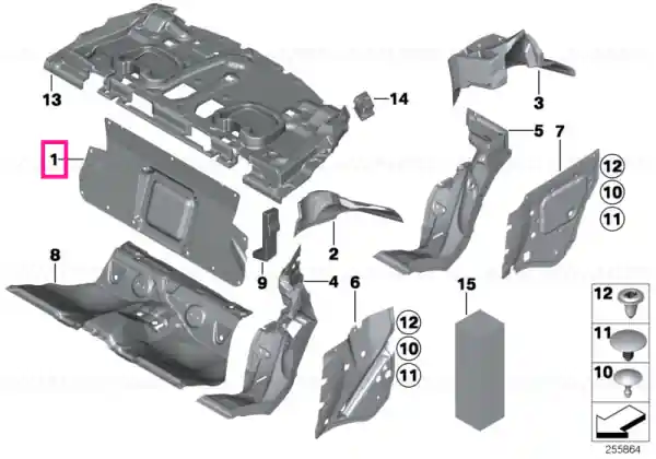 Chilipir Sound insulating front trunk panel - BMW
