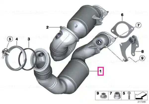 Exch catalytic converter close to engine ZYL. 1-3 - BMW Super ofertă