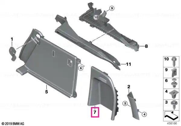 Preț mic Flap right SCHWARZ - BMW