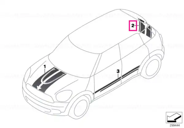 Mai ieftin Set benzi garnitură hayon OAK RED - BMW - Mini