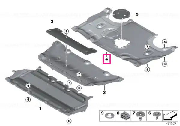 Ieftin Protecție compartiment motor spate - BMW