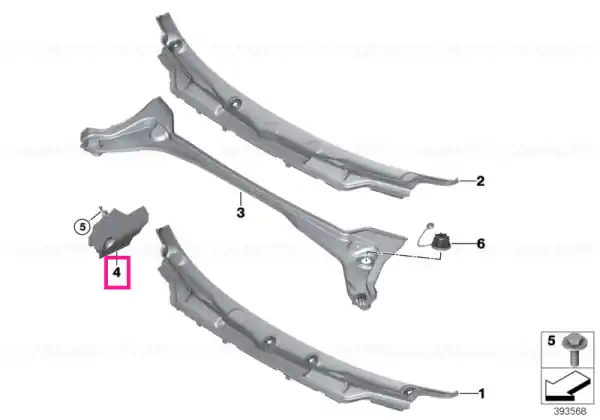 Bulkhead, cowl panel LHD - BMW Ieftin