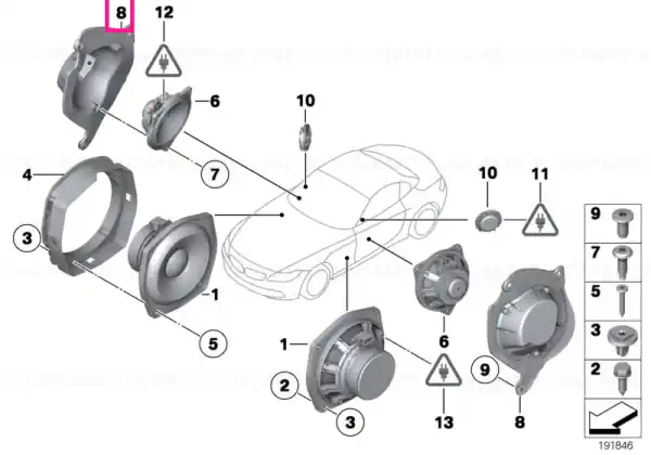 Adapter, speaker, left - BMW Chilipir