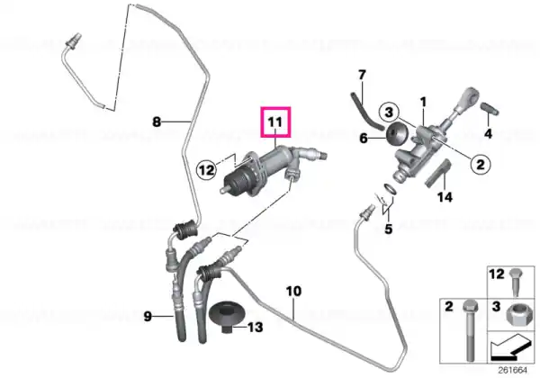 Cilindru receptor ambreiaj D=22,20MM - BMW Retur ușor