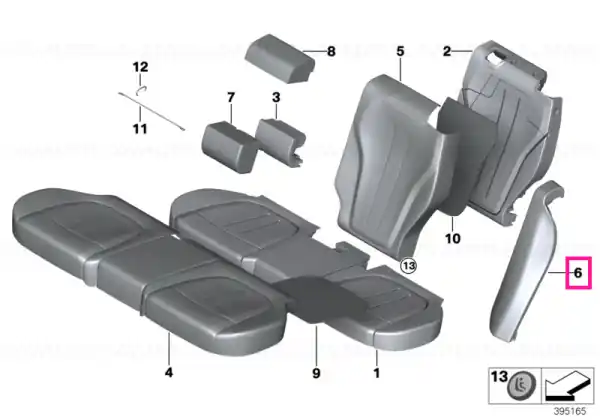 Side finisher, leather, left LCB8 TERRA - BMW Expediere rapidă