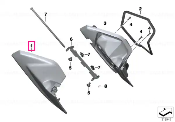 Panou portbagaj dreapta - BMW Motorrad Noutate