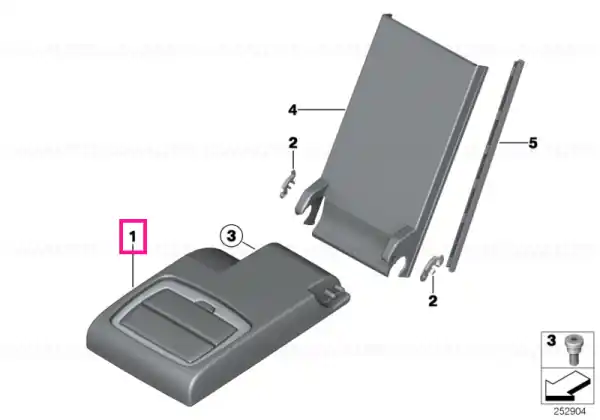 Livrare rapidă Centre arm rest, leather BEIGE - BMW