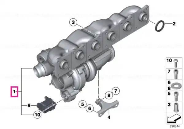 Plată sigură Turbocharger with exhaust manifold - BMW