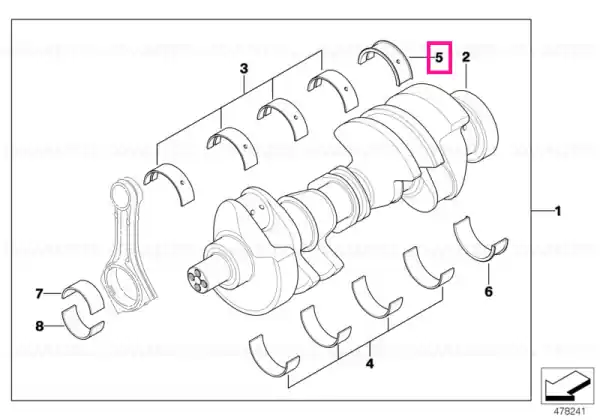 Guide-bearing shell green 70,00MM(0) - BMW Reduceri