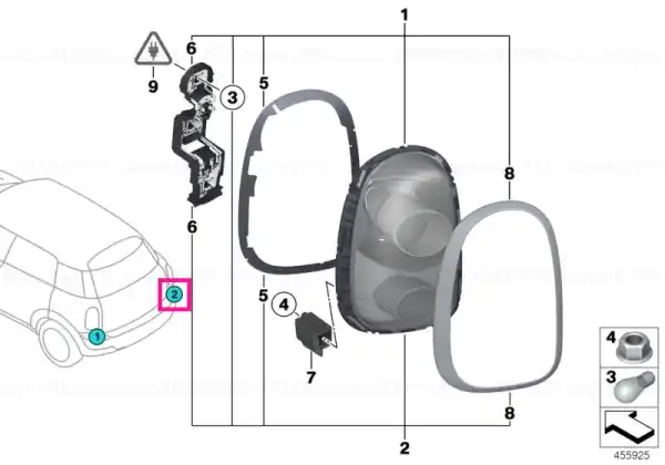 Tail light, right - BMW - Mini Reducere