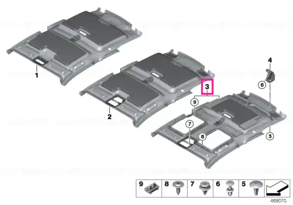 Headlining, lift-up & slide-back sunroof - BMW Ieftin