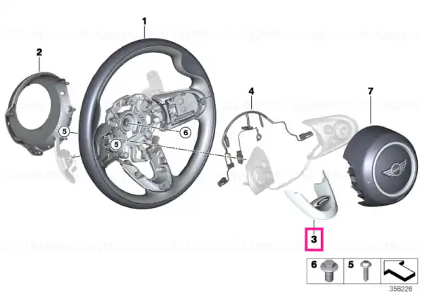 Capac volan sport jos JCW - BMW - Mini Popular