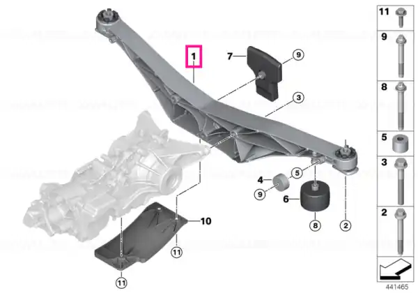 Livrare gratuită Cross-member, rear axle differential - BMW