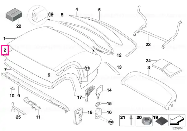 Chilipir Internal head lining SCHWARZ - BMW