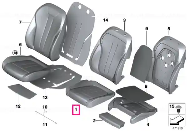 Preț mic Foam section, comfort seat - BMW