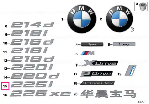 Lettering 225 I - BMW Preț mic