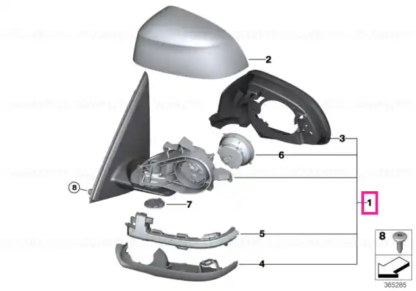 Exterior mirror, no lens, heated, left - BMW Vezi acum