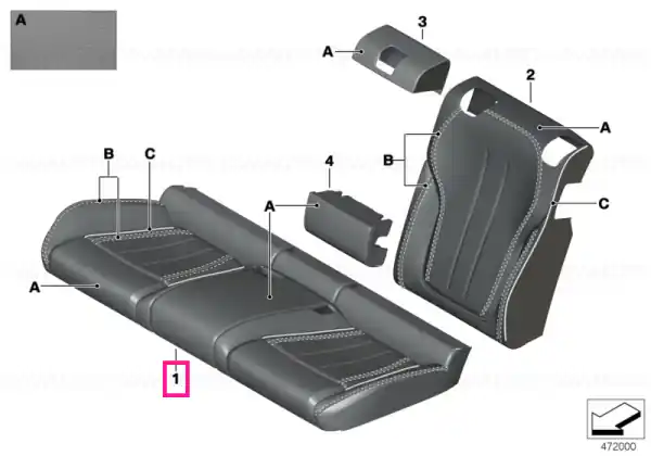 Husă scaun piele, spate INDIVIDUAL - BMW Reducere