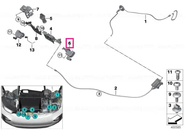 Lichidare de stoc Actuator for hood - BMW