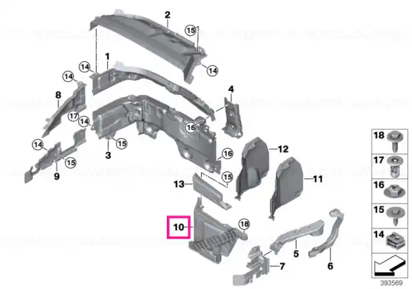 Retur ușor Suport tavă baterie - BMW