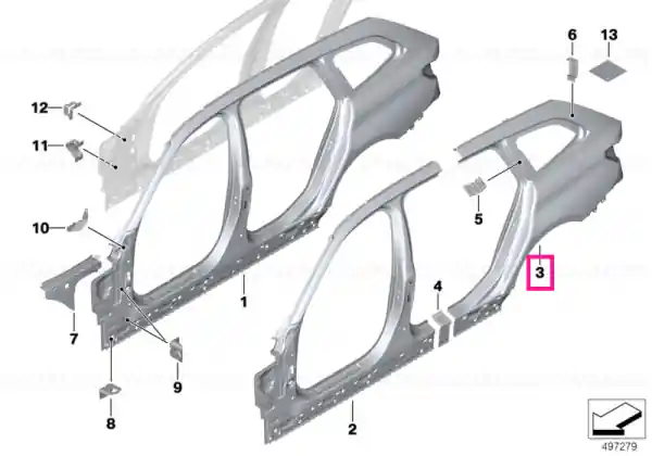 Right rear side panel - BMW Noutate