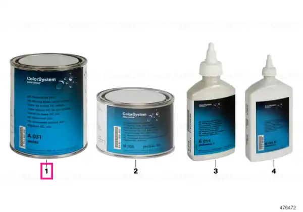 Bestseller HC base-coat colour dark red 2 1000ML A350 - BMW
