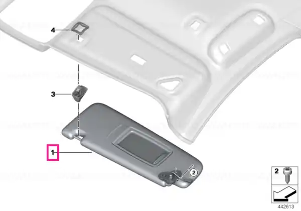 Noutate Left sun visor ELFENBEINWEISS - BMW