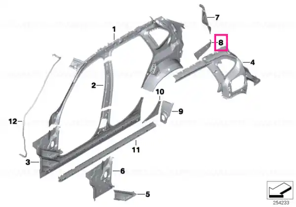 Wheelhouse extension, left - BMW Preț redus