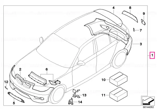 Aerodynamic package painted CODE UNI/MET - BMW Cel mai vândut