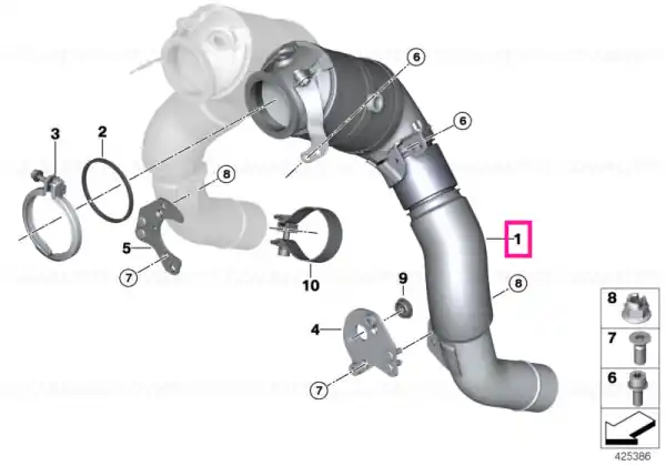 Retur ușor Exch catalytic converter close to engine ZYL. 1-4 - BMW