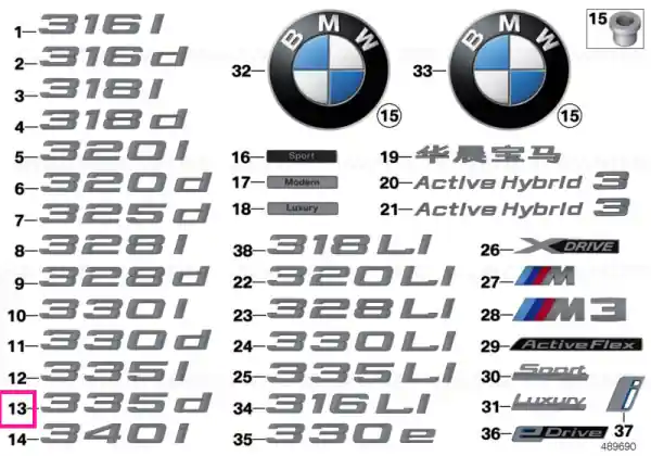 Premium Lettering 335D - BMW