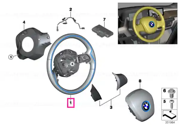 Reducere Steering wheel, leather ATELIER - BMW