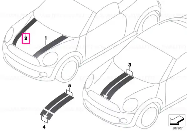Decorative strips, right BAKERSTREET - BMW - Mini Chilipir