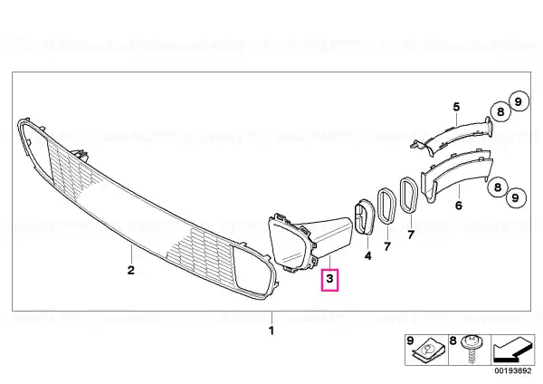 Air brake channel front left - BMW - Mini Reducere