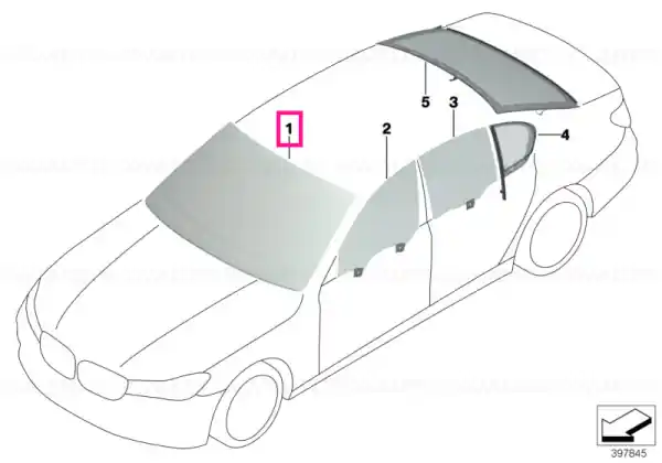 Green windshield KAFAS/IR - BMW Premium