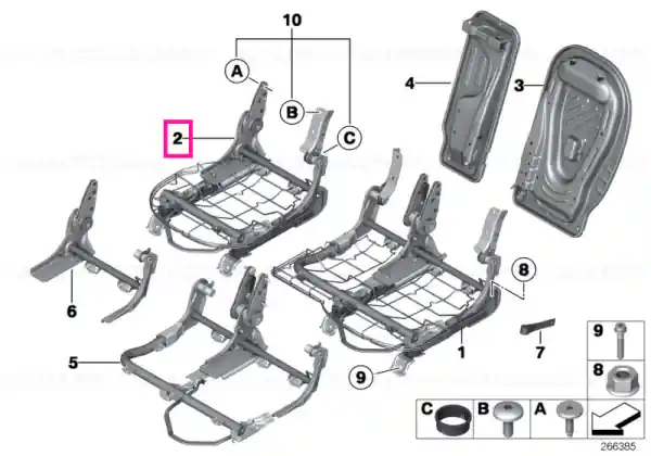 Preț mic Seat frame, right - BMW - Mini
